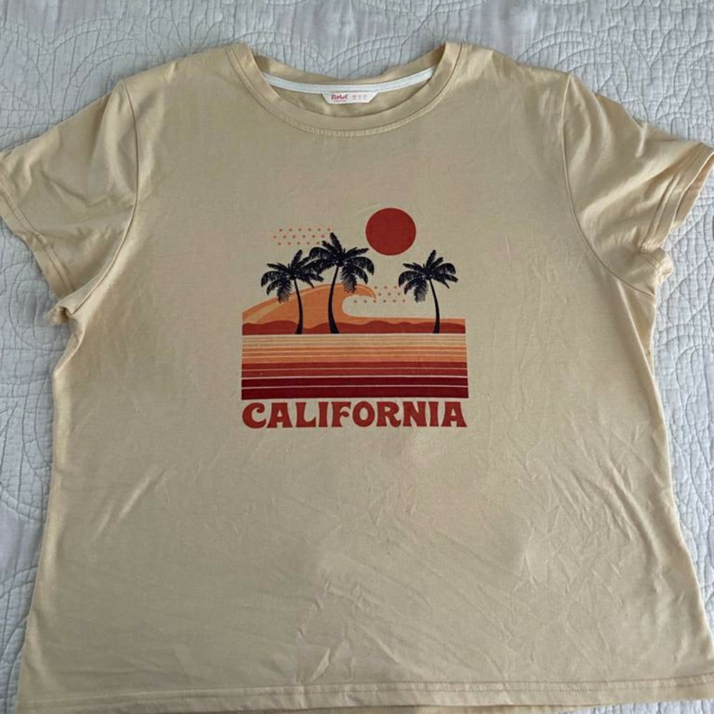Romwe California Yellow t-shirt